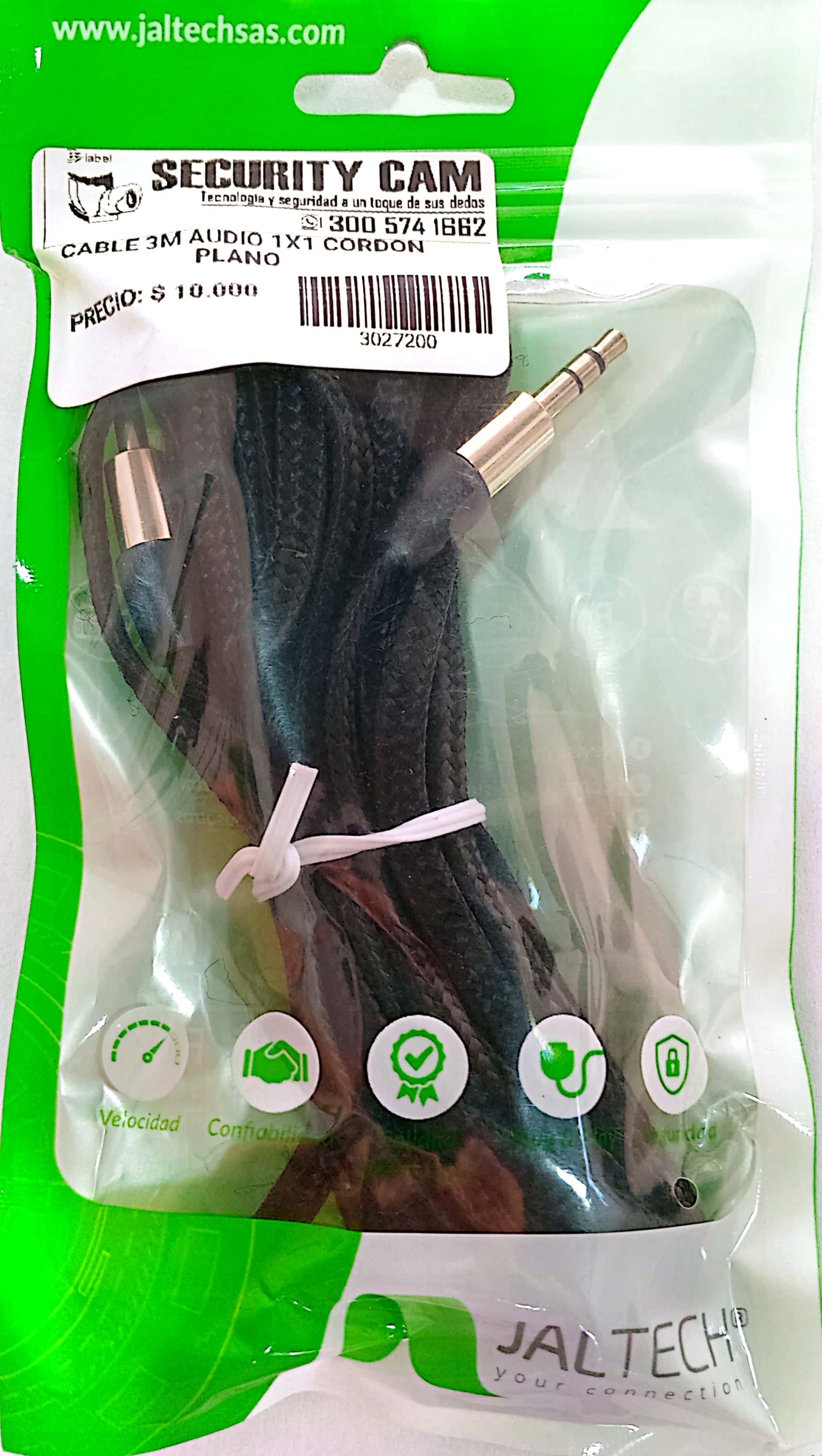 CABLE 3M AUDIO 1X1 CORDON PLANO
